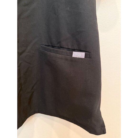 Figs Women's Casma Scrub Top Medium Black Pockets Short Sleeves Workwear - Picture 5 of 9